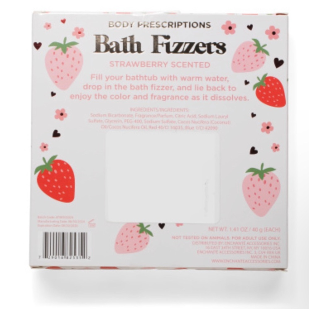 Strawberry 🍓 Scented Pink Bath Fizzers - Picture 2 of 2